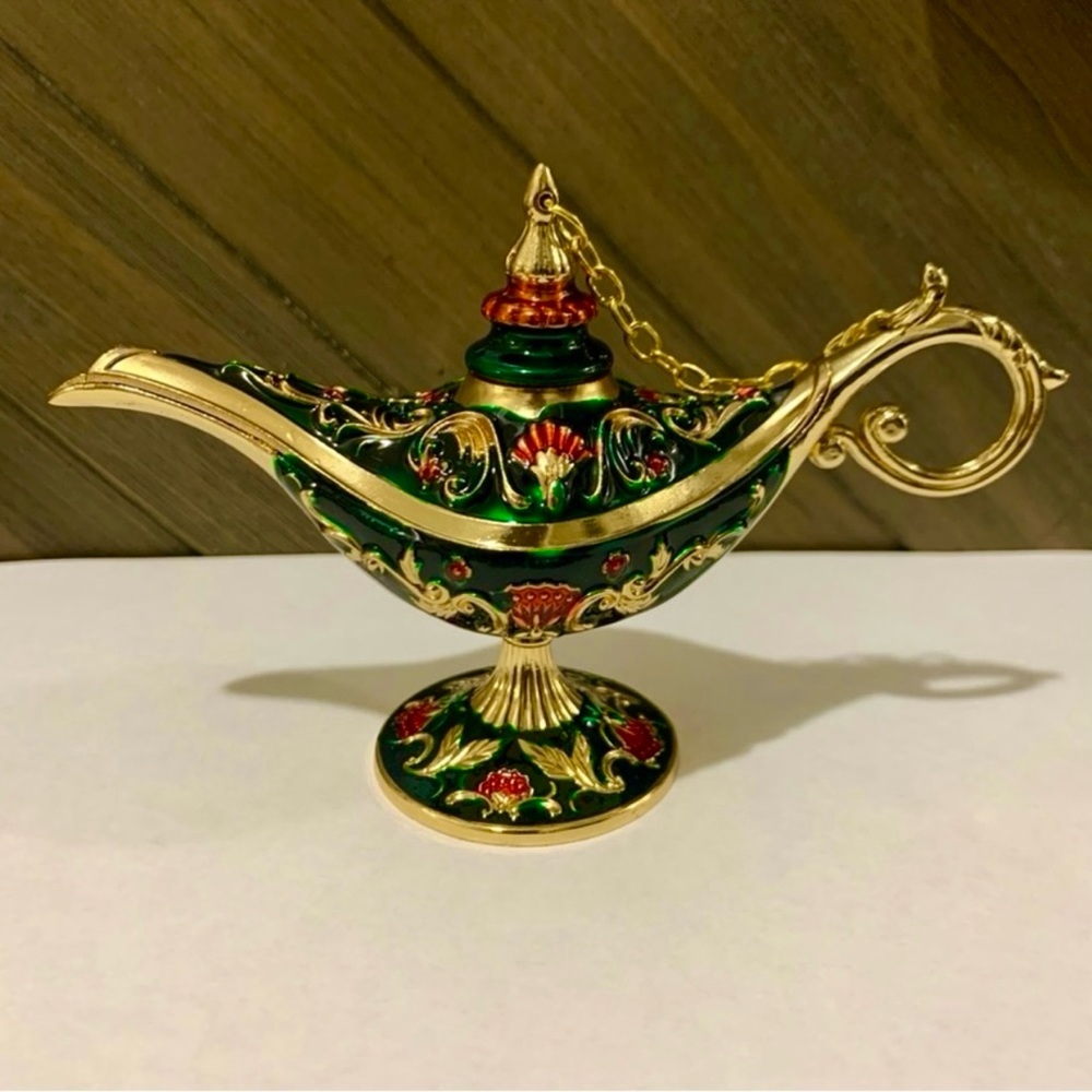 Gold And Green Small Genie Lamp